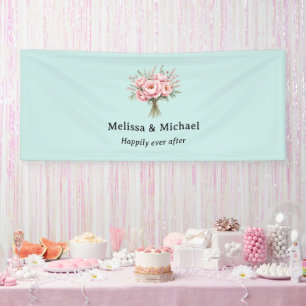 Banderoles Bouquet de fleurs de pivoine rose Pretty Mariage
