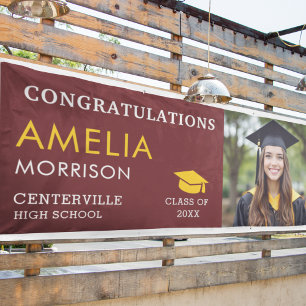 Banderoles Bourgogne Gold Graduate Photo Graduate