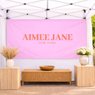 Banderoles Boutique De Luxe Gras Minimaliste Rose/Orange