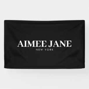 Banderoles Boutique de luxe minimaliste audacieuse noir/blanc