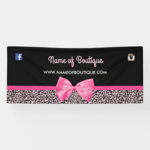 Banderoles Boutique mignonne d'arc d'empreinte de léopard