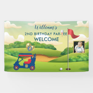 Banderoles Boy Golf Theme Photo 2nd Birthday Party