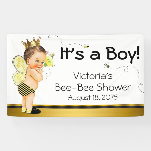 Banderoles Boys Bee Baby shower (Horizontal)