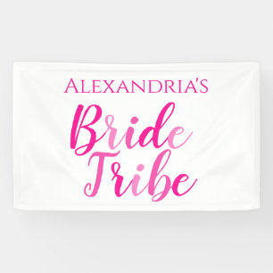 Banderoles Bride Tribe Hot rose moderne Bachelorette Party