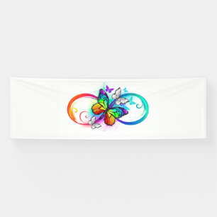 Banderoles Bright infinity with rainbow butterfly