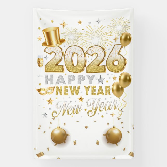 Banderoles Bright White New Year Celebration  (Verticale)