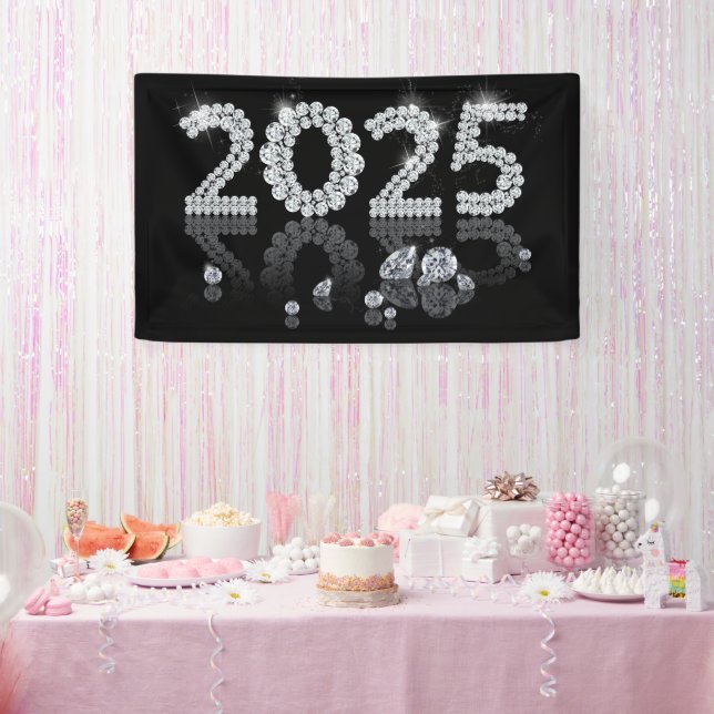 Banderoles Brilliant Diamonds Luxe 2025 Nouvel An (Fête)