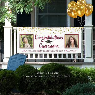 Banderoles Brosse Confetti Script Puis & Maintenant Photos Gr