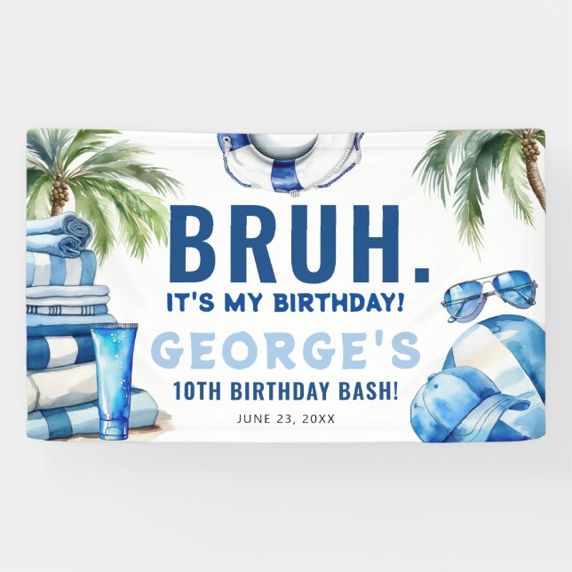 Banderoles BRUH.. C'est mon anniversaire ! Soirée d'anniversa (Horizontal)