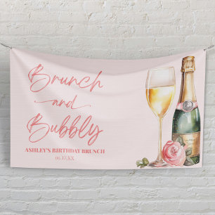 Banderoles Brunch et Mimosa pétillant Champagne Anniversaire