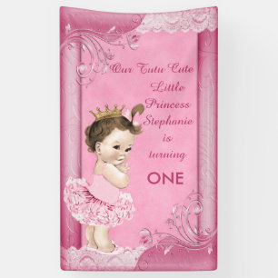 Banderoles Brunette Princess Tutu mignonne 1er anniversaire F