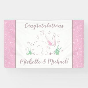 Banderoles Bunny Baby shower Spring Rose Girl