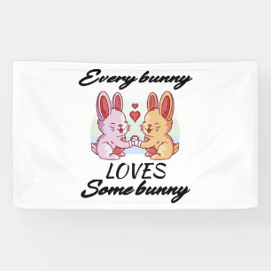 Banderoles Bunny Couple Amour Coeur Paix Pâques Amateurs