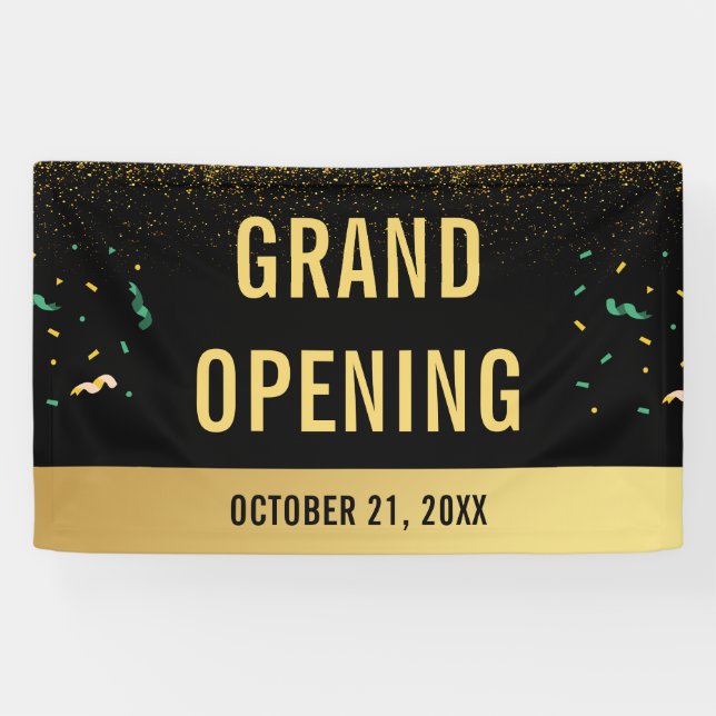Banderoles Business Grand Ouverture Gold Parties scintillant  (Horizontal)