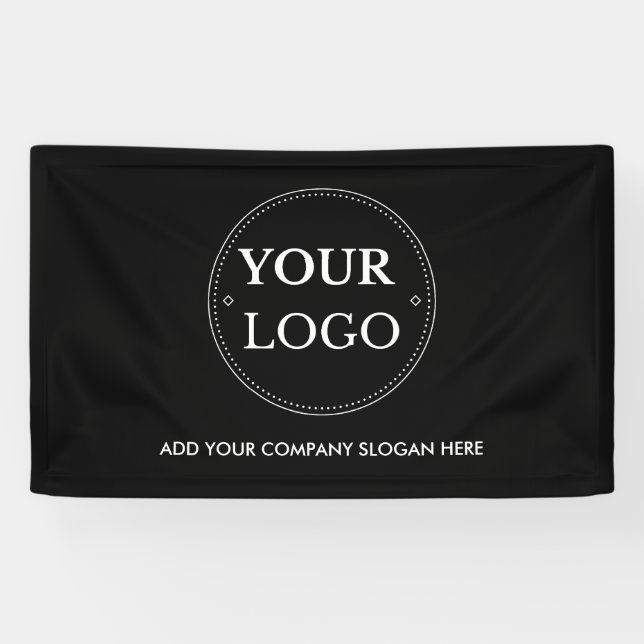 Banderoles Business Logo Slogan Modern Promotional Black (Horizontal)