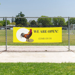 Banderoles Business Open Fun Chicken Rooster