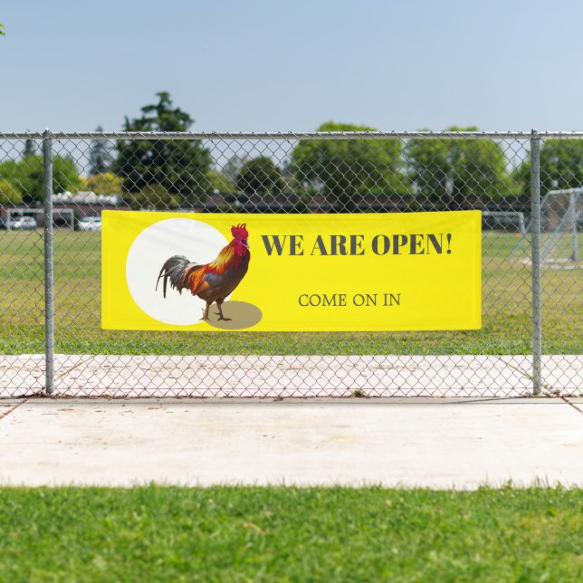 Banderoles Business Open Fun Chicken Rooster (En situation)