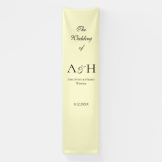 Banderoles Butter Yellow Fabric Wedding Welcome Banner