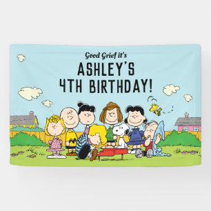 Banderoles cacahuètes   Charlie Brown et Gang Anniversaire