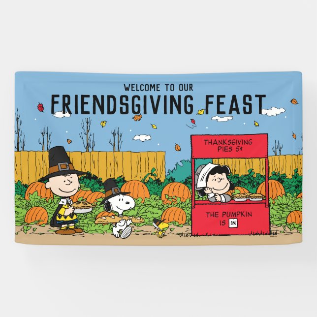 Banderoles cacahuètes | Charlie Brown Thanksgiving Fête Bienv (Horizontal)