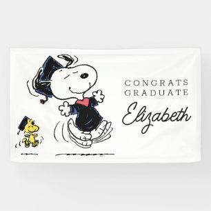 Banderoles cacahuètes   Snoopy & Woodstock Graduation