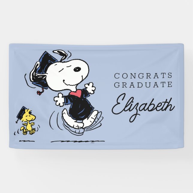 Banderoles cacahuètes | Snoopy & Woodstock Graduation (Horizontal)