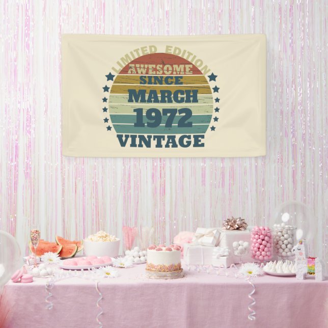 Banderoles Cadeau d'anniversaire vintage personnalisé (Fête)