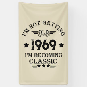 Banderoles Cadeau d'anniversaire vintage personnalisé noir