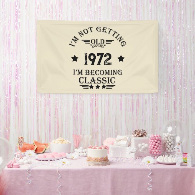 Banderoles Cadeau d'anniversaire vintage personnalisé noir (Fête)