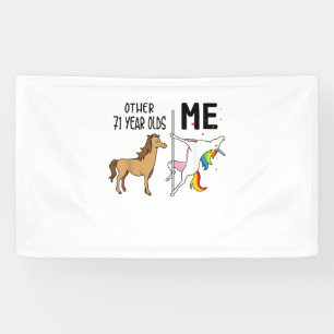 Banderoles Cadeau licorne 71 ans anniversaire et moi pour