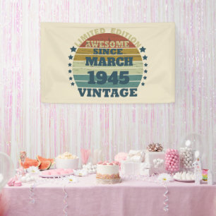 Banderoles Cadeau personnalisé vintage 80e anniversaire