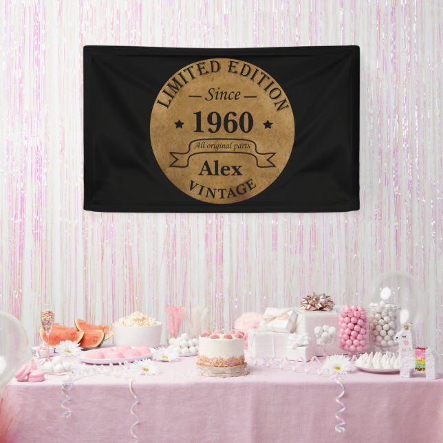 Banderoles Cadeaux d'anniversaire vintages personnalisés (Fête)