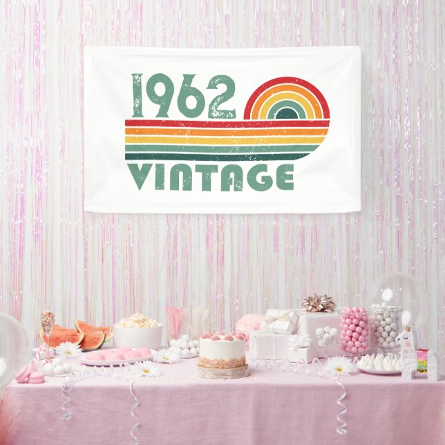 Banderoles Cadeaux d'anniversaire vintages personnalisés (Fête)