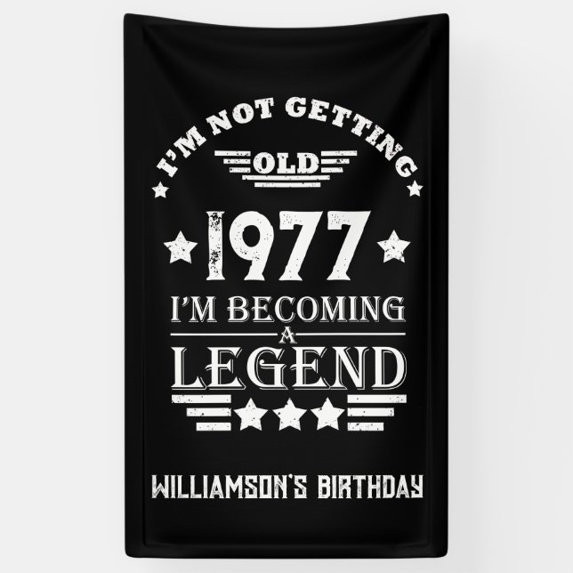 Banderoles Cadeaux d'anniversaire vintages personnalisés blan (Vertical)