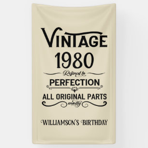 Banderoles Cadeaux d'anniversaire vintages personnalisés noir