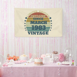 Banderoles Cadeaux de 40e anniversaire vintages personnalisés