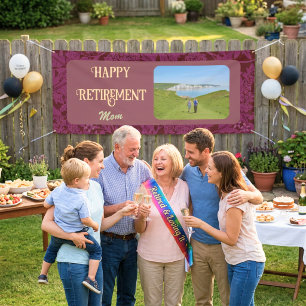 Banderoles Cadeaux de retraite heureux personnalisés pour mam