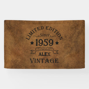 Banderoles Cadeaux personnalisés vintages 65e anniversaire