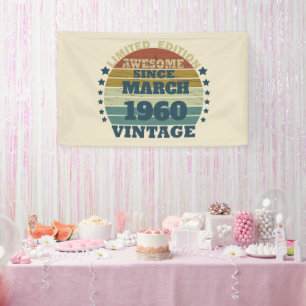 Banderoles Cadeaux personnalisés vintages 65e anniversaire