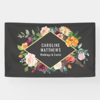 Cadre floral rustique aquarelle avec votre entrepr