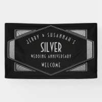 Cadres Art Déco Argent Anniversaires Noms Noir
