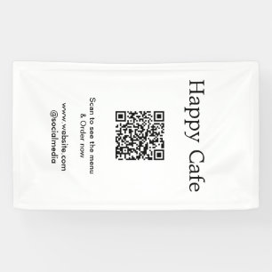 Banderoles Cafe restaurant scan pour voir le menu commander Q