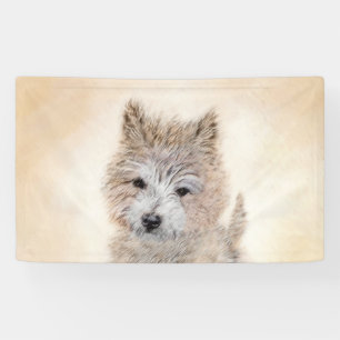 Banderoles Cairn Terrier Peinture Chiot - Art Chien original