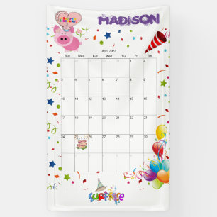 Banderoles Calendrier d'anniversaire Vinyl Happy Avril 2022 B