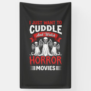 Banderoles Câlins et films d'horreur Squelette Halloween 