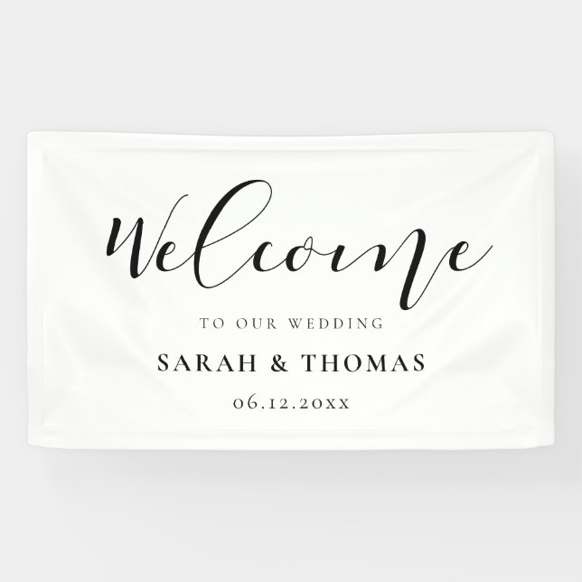 Banderoles Calligraphie élégante Bienvenue à notre mariage (Horizontal)