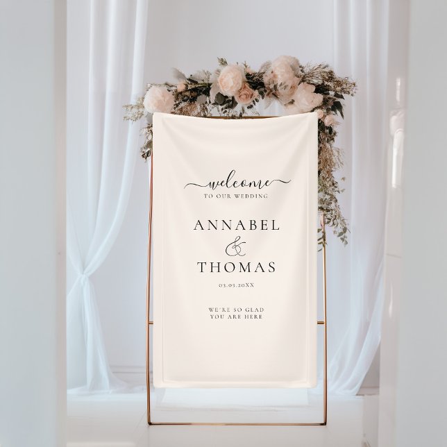 Banderoles Calligraphie moderne simple Mariage "Bienvenue" (Créateur téléchargé)