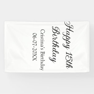 Banderoles calligraphie simple minimum heureux 15e anniversai