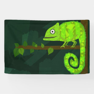 Banderoles Caméléon mignon vert