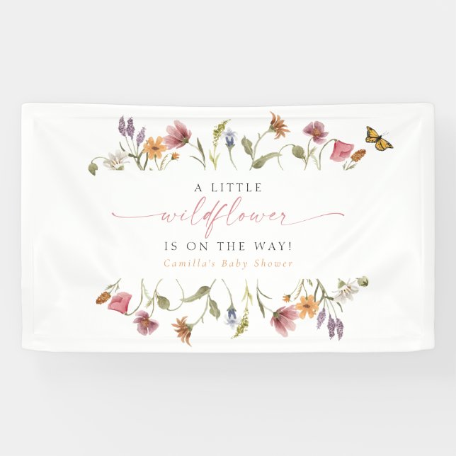 Banderoles CAMILLA Petit Fleur sauvage En Route Baby shower (Horizontal)